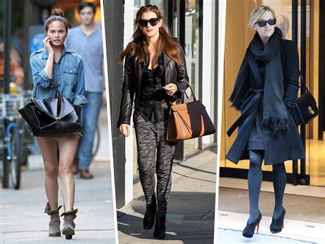 celine box bag black celebrities|Celine throwback purses.